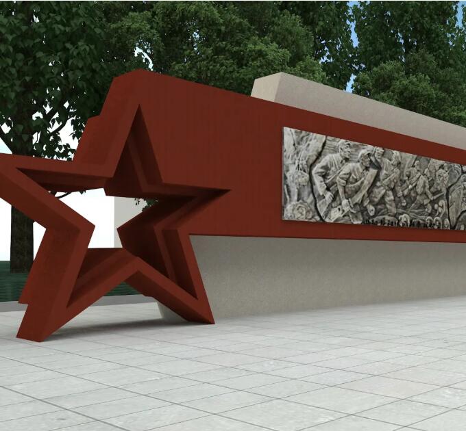 岳阳楼锈钢板精神堡垒